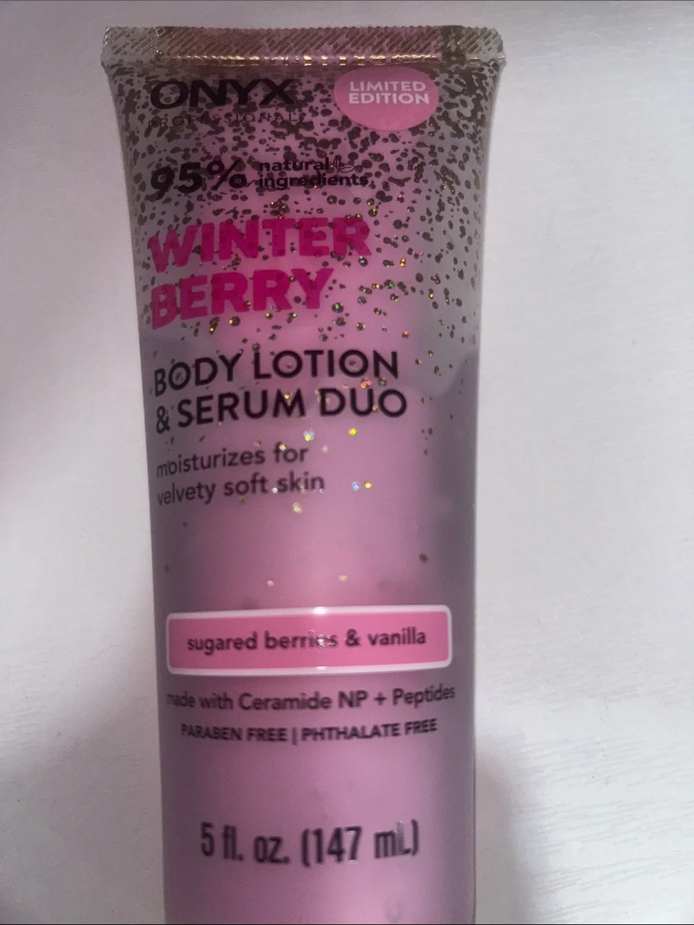Onyx Winter Berry Body Lotion & Serum Duo - Pink with Gold Accents